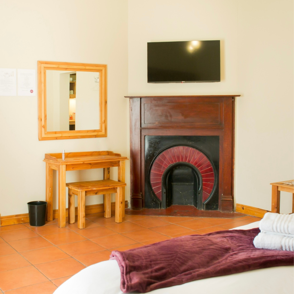 Fireplace in Nobis Annex Guesthouse in Park West in Boemfontein.